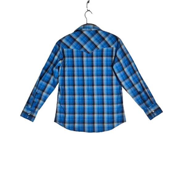 WRANGLER "Western Fashion Pearl Snap LongSleeve Casual Dress Shirt Mens M - Picture 5 of 10